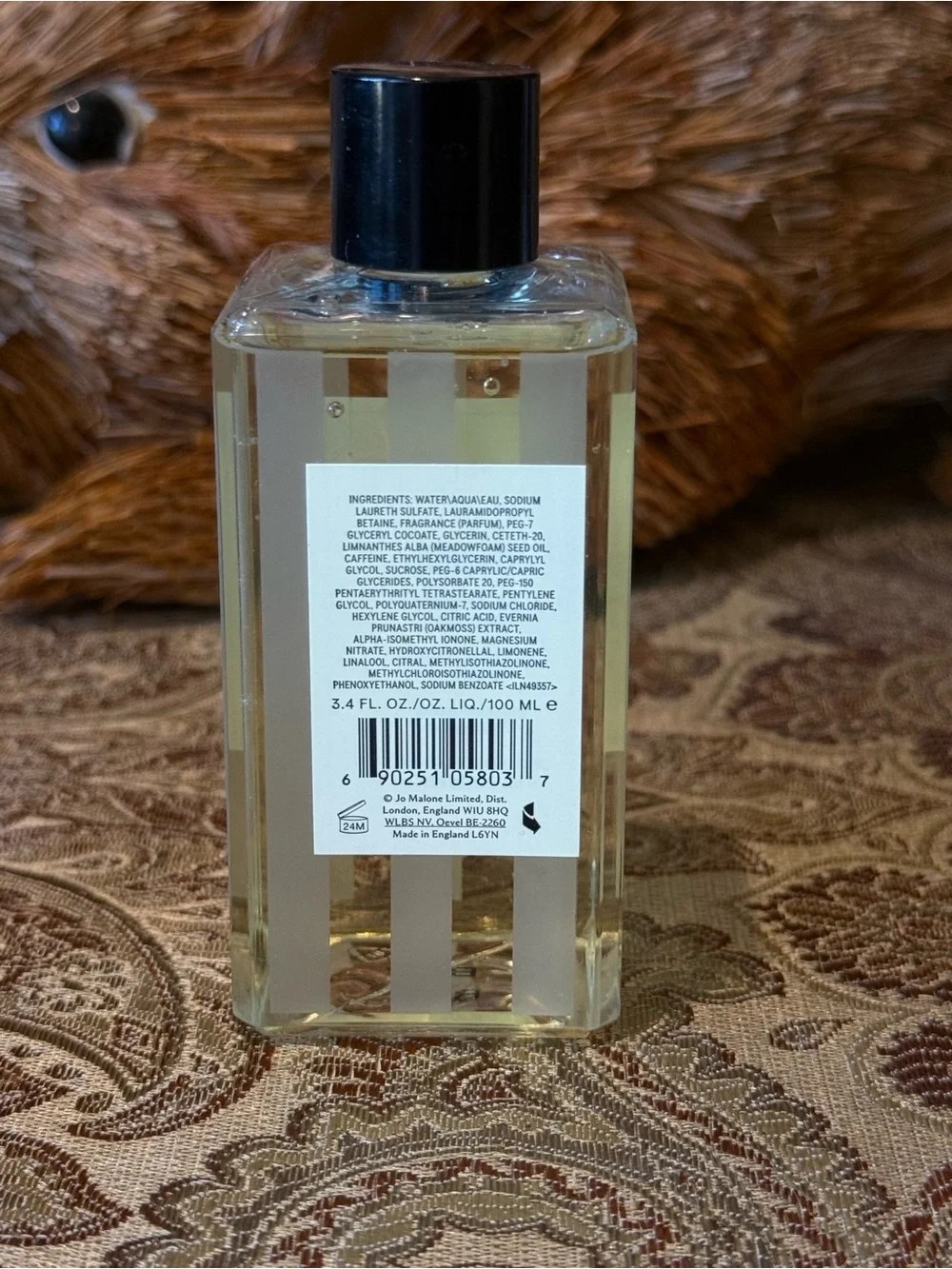 Jo Malone Lime Basil & Mandarin Body & Hand Wash - Clear Bottle with Black Cap